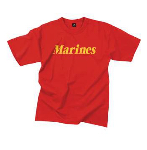 [Rothco] Marines Printed T-Shirt / [로스코] 해병대 티셔츠 (Red - S) (국내배송)