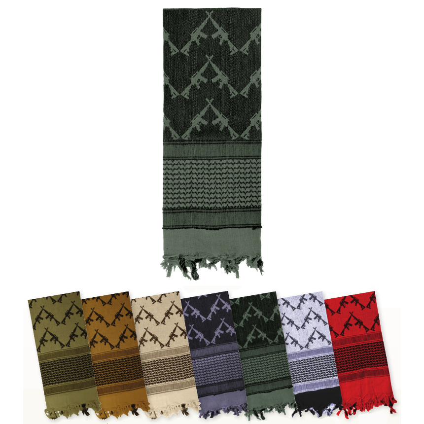 [Rothco] Crossed Rifles Shemagh Tactical Desert Scarf / [로스코] 크로스드 라이플스 쉬마그