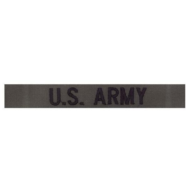 [Vanguard] ARMY TAPE: U.S. ARMY - BLACK EMBROIDERED ON OLIVE DRAB / 미육군 네임탭: U.S. Army - Olive Drab (박음질용)