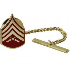 [Vanguard] Marine Corps Tie Tac: Sergeant - gold and red / 미해병대 타이 택: 병장