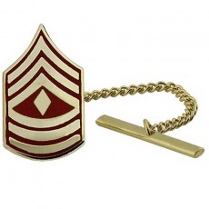 [Vanguard] Marine Corps Tie Tac: First Sergeant - gold and red / 미해병대 타이 택: 일등상사