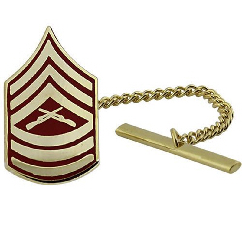 [Vanguard] Marine Corps Tie Tac: Master Sergeant - gold and red / 미해병대 타이 택: 상사