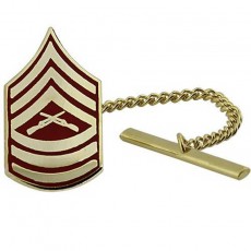 [Vanguard] Marine Corps Tie Tac: Master Sergeant - gold and red / 미해병대 타이 택: 상사