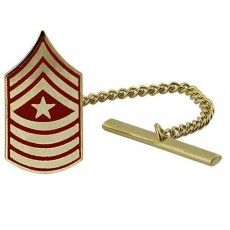 [Vanguard] Marine Corps Tie Tac: Sergeant Major - gold and red / 미해병대 타이 택: 주임원사