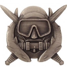 [Vanguard] Army Badge: Special Operation Diver - oxidized finish / 미육군 특수전 다이버 무광 배지