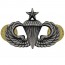 [Vanguard] Army Badge: Senior Parachute - silver oxidized / 미육군 낙하산(공수) 무광 배지