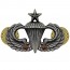 [Vanguard] Army Badge: Senior Combat Parachute Second Award - silver oxidized / 미육군 낙하산(공수) 무광 배지