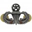 [Vanguard] Army Badge: Master Combat Parachute Second Award - silver oxidized / 미육군 낙하산(공수) 무광 배지