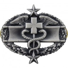 [Vanguard] Army Badge: Combat Medical Third Award - Silver Oxidized / 미육군 전투의무 무광 배지(3회 수여)