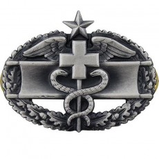 [Vanguard] Army Badge: Combat Medical Second Award - Silver Oxidized / 미육군 전투의무 무광 배지(2회 수여)