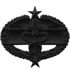 [Vanguard] Army Badge: Combat Medical Third Award - Black Metal / 미육군 전투의무 검정 배지(3회 수여)