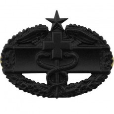 [Vanguard] Army Badge: Combat Medical Second Award - Black Metal / 미육군 전투의무 검정 배지(2회 수여)