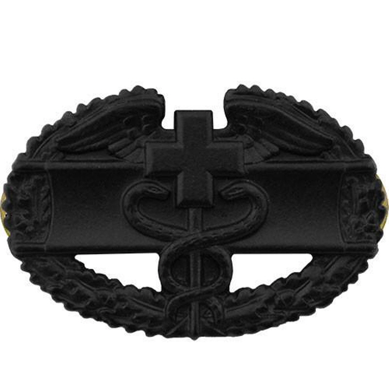 [Vanguard] Army Badge: Combat Medical First Award - Black Metal / 미육군 전투의무 검정 배지(1회 수여)