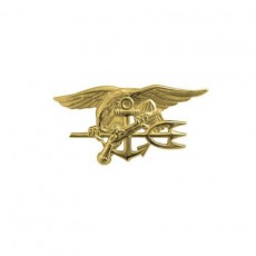 [Vanguard] Navy Badge: Special Warfare - Miniature, Gold Matte Finish / 미해군 특수전 부대 미니 배지