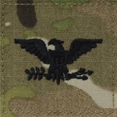 [Vanguard] Army Embroidered OCP with Hook Rank Insignia: Colonel / 미육군 대령 계급장