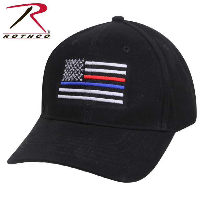 [Rothco] Thin Blue Line & Red Line Low Profile Flag Cap / [로스코] 씬 블루 라인 & 레드 라인 플래그 볼캡