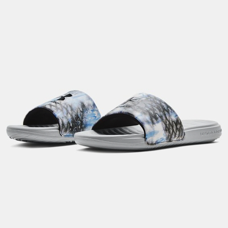 [Under Armour] UA Ansa Graphic Slides / 3024434-407 / [언더아머] 앤사 그래픽 슬라이드 | 슬리퍼 (Carolina Blue/Mod Gray)