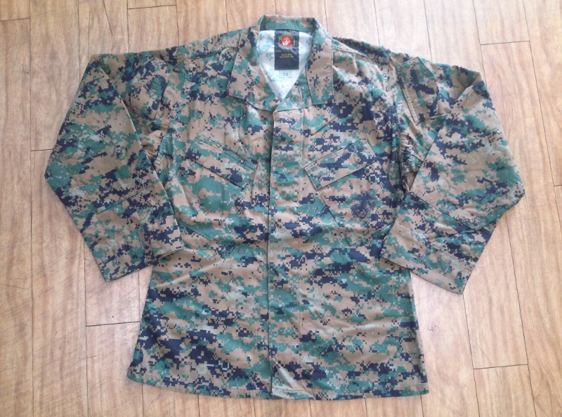 USMC Combat Utility Uniform Shirt (Marpat Woodland) / 미해병대 전투복 상의 (마펫 우드랜드) (X-Large Short)