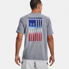 [Under Armour] Freedom Flag Gradient / 1377056-035 / [언더아머] 프리덤 플래그 그래디언트 | 티셔츠 (Steel Light Heather / Royal)