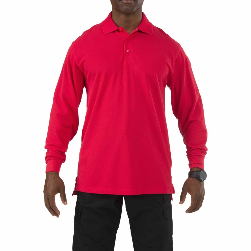 [5.11 Tactical] Professional Long Sleeve Polo / 42056 / [5.11 택티컬] 프로페셔널 긴팔 폴로 (Range Red - Small) (국내배송)(60% 할인쿠폰)(네이버페이 제외)