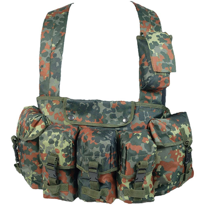 (Mil-Tec) Basic Chest Rig Flecktarn Camo / (밀텍) 베이직 체스트 리그 독일군 플렉탄 카모 (국내배송)