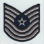US Air Force Master Sergeant Sew On Patch (Old Style) - Large - Navy Blue / 미공군 중사 계급장 (구형)