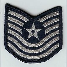 US Air Force Master Sergeant Sew On Patch (Old Style) - Small Color / 미공군 중사 계급장 (구형)
