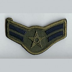 US Air Force Airman First Class Sew On Patch (Old Style) - Small Subdued / 미공군 일병 계급장 (구형)