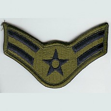 US Air Force Airman First Class Sew On Patch (Old Style) - Large Subdued / 미공군 일병 계급장 (구형)