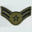 US Air Force Airman First Class Sew On Patch (Old Style) - Large - Subdued / 미공군 일병 계급장 (구형)
