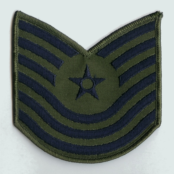 US Air Force Master Sergeant Sew On Patch (Old Style) - Large - Subdued / 미공군 중사 계급장 (구형)