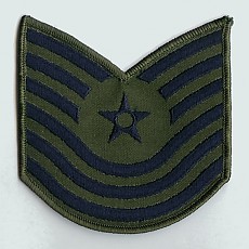 US Air Force Master Sergeant Sew On Patch (Old Style) - Large Subdued / 미공군 중사 계급장 (구형)