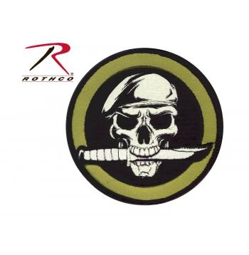 Rothco Military Skull & Knife Patch With Hook Back