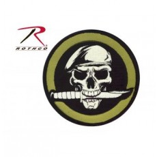 Rothco Military Skull & Knife Patch With Hook Back