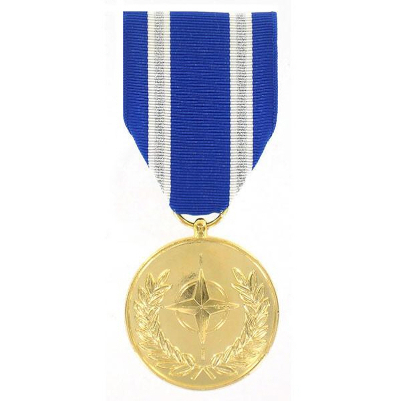 [Vanguard] Full Size Medal: NATO Non-Article 5 Medal for Afghanistan - 24k Gold Plated