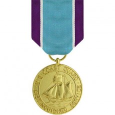 [Vanguard] Full Size Medal: Coast Guard Distinguished Service - 24k Gold Plated