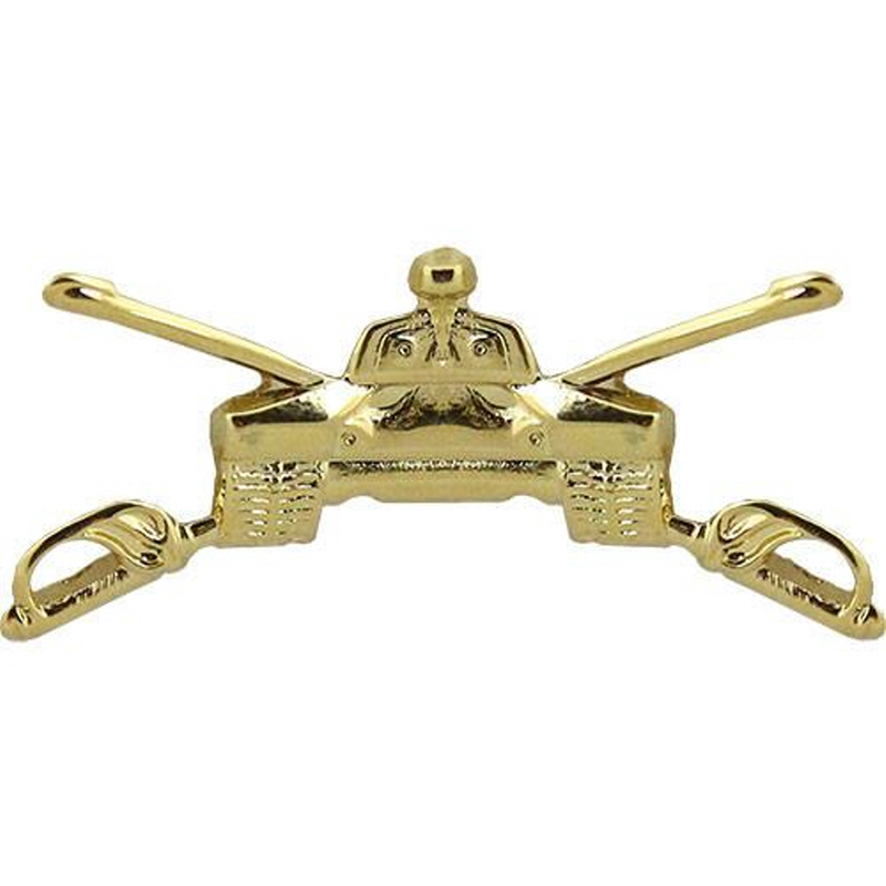 [Vanguard] Army Officer Branch of Service Collar Device: Armor - 22k gold plated