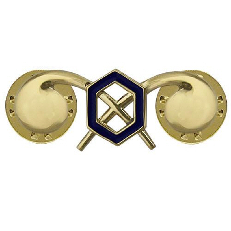 [Vanguard] Army Officer Branch of Service Collar Device: Chemical - 22k gold plated