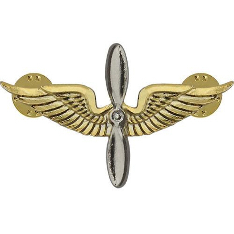 [Vanguard] Army Officer Branch of Service Collar Device: Aviation - 22k gold plated