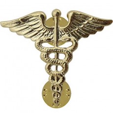 [Vanguard] Army Officer Branch of Service Collar Device: Medical - gold plated