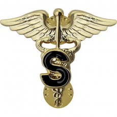[Vanguard] Army Officer Branch of Service Collar Device: Medical S - gold plated
