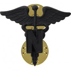 [Vanguard] Army Officer Collar Device: Medical Nurse Corps - black metal
