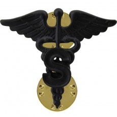 [Vanguard] Army Officer Collar Device: Medical Specialist Corps - black metal