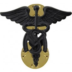 [Vanguard] Army Officer Collar Device: Medical Service Corps - black metal