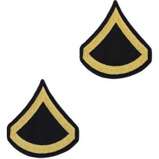 [Vanguard] Army Chevron: Private First Class - gold embroidered on blue, male