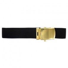 [Vanguard] Army Belt: Black Elastic with Brass Buckle and Tip Male