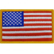 [Vanguard] Flag Patch: United States of America - 2 by 3 inches gold merrowed edge