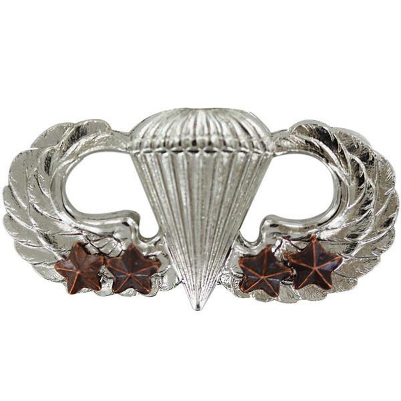 [Vanguard] Army Badge: Basic Combat Parachute Fourth award - mirror finish