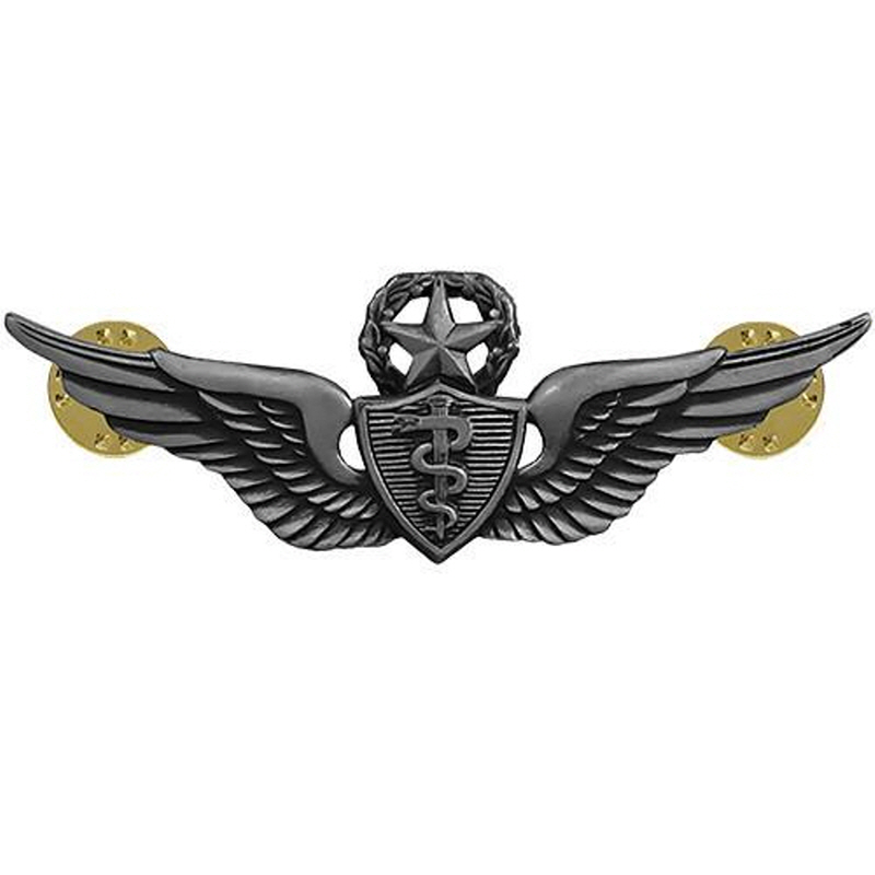 [Vanguard] Army Badge: Master Flight Surgeon - regulation size, silver oxidized