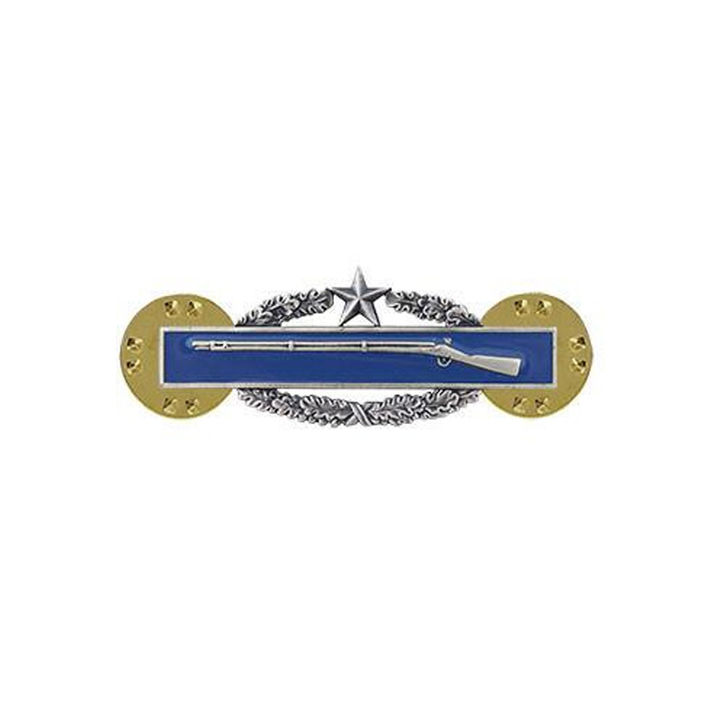 [Vanguard] Army Dress Badge: Combat Infantry 2nd Award - miniature silver oxidized